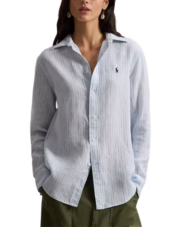 Classic Fit Striped Linen Shirt
