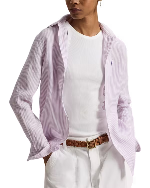 Classic Fit Striped Linen Shirt