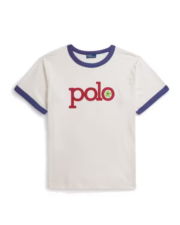 Logo Cotton Jersey Ringer Tee
