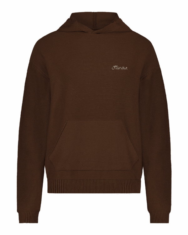 Men’s Signature knit hoodie brown