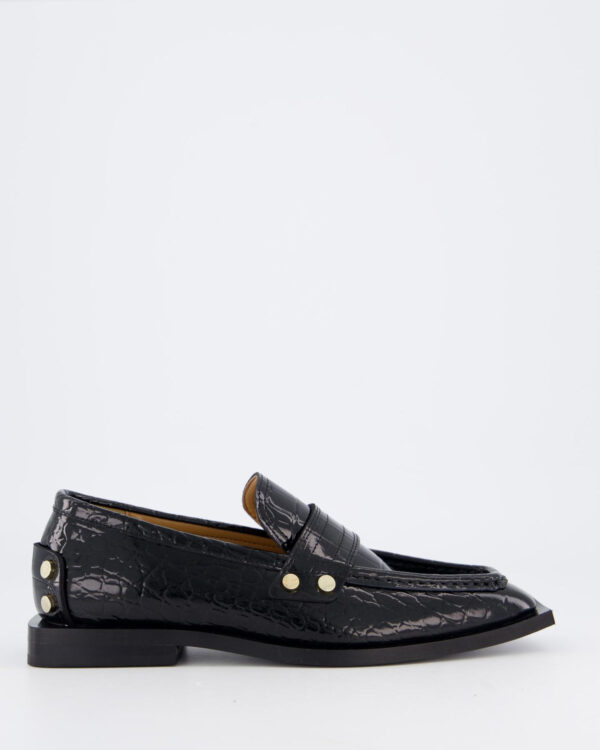 Women’s Black Croco Loafers
