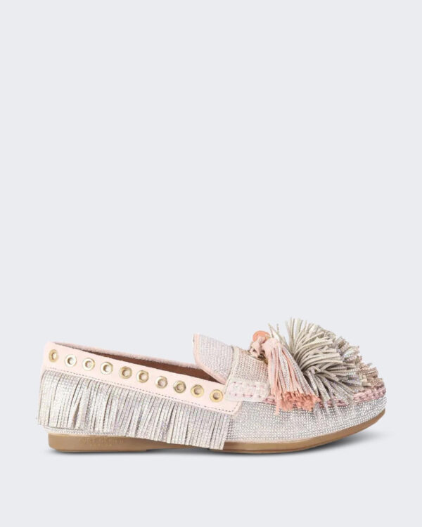 Kurt Geiger Women’s Pom Moccasin Metallic loafers