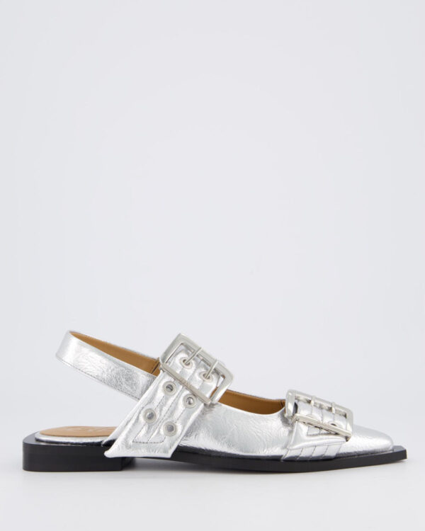 Women’s Chunky Buckle Ballerina Silver