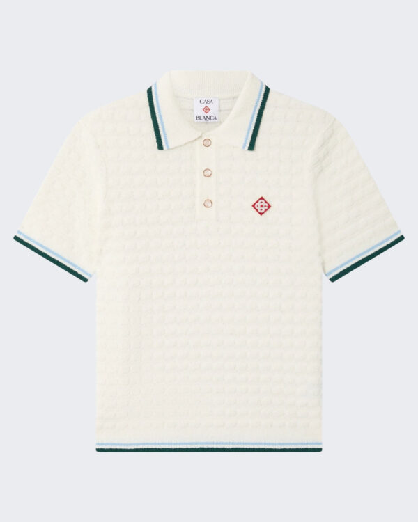 Men’s Boucle Short Sleeve Polo White