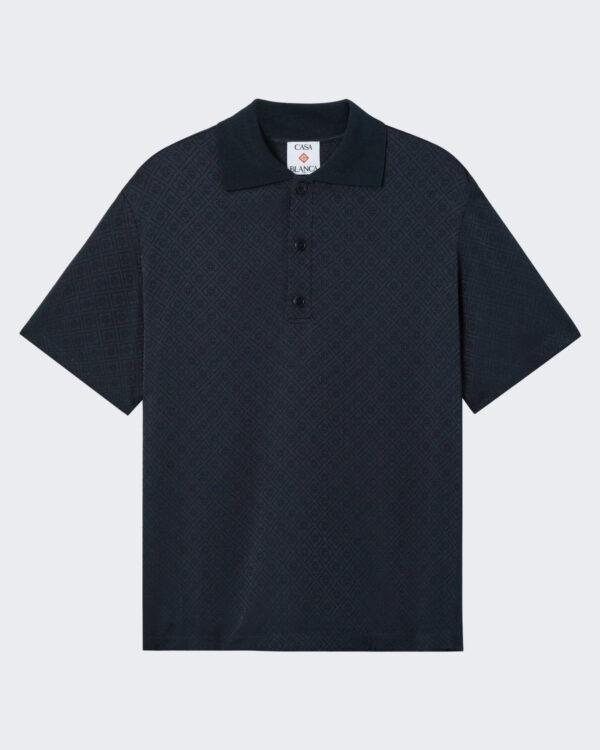 Men’s Knit Collar Ss Polo Blue