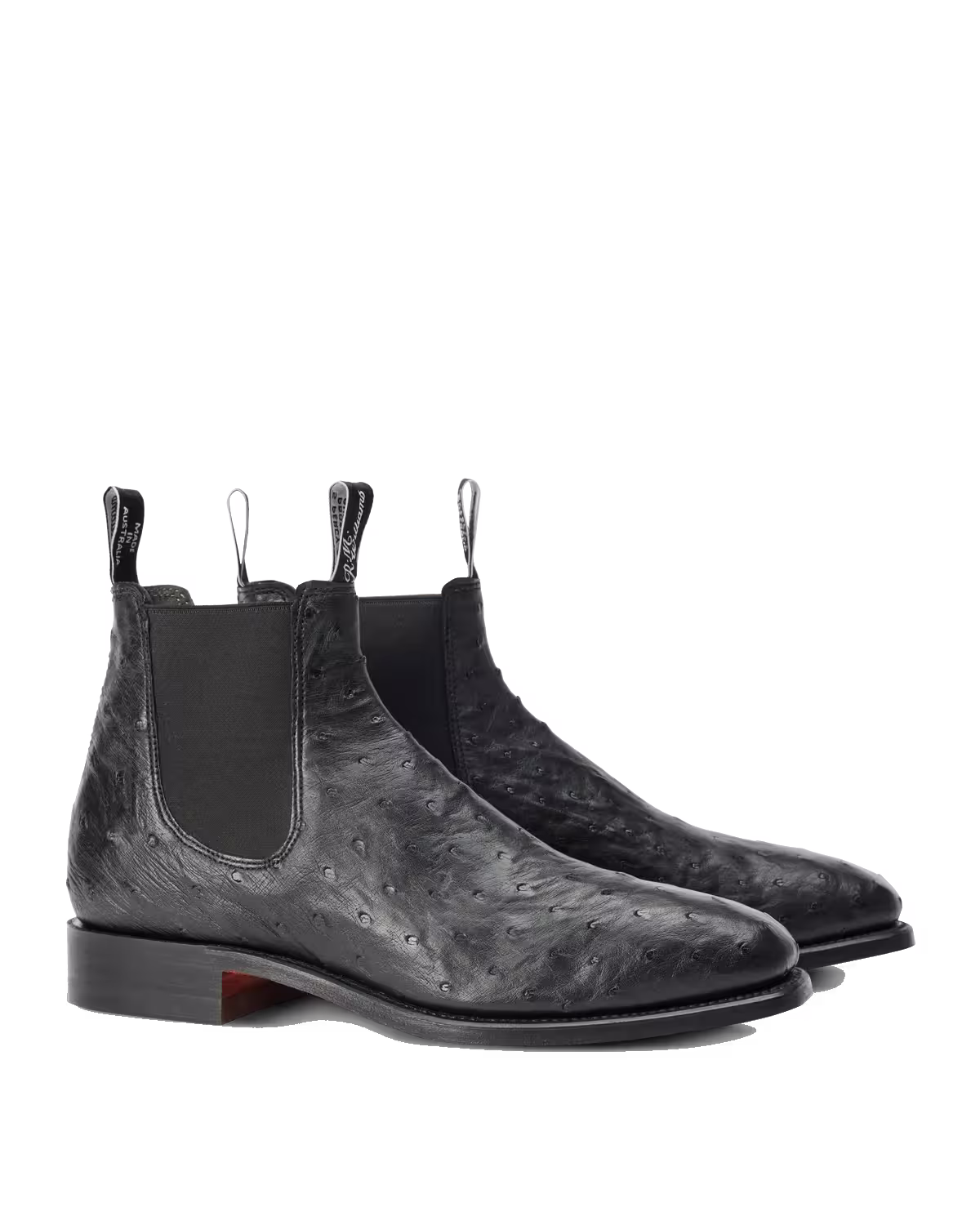Craftsman Boot — Black Ostrich Leather