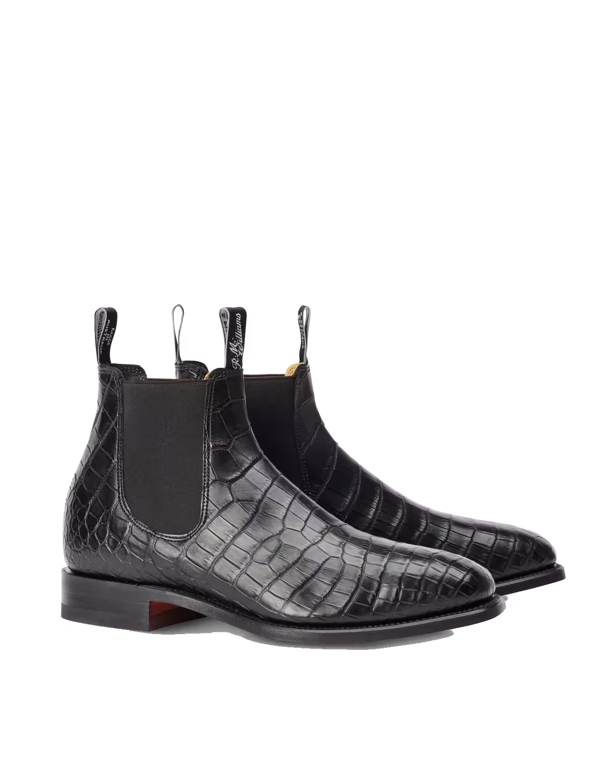 Craftsman Boot — Black Crocodile Leather