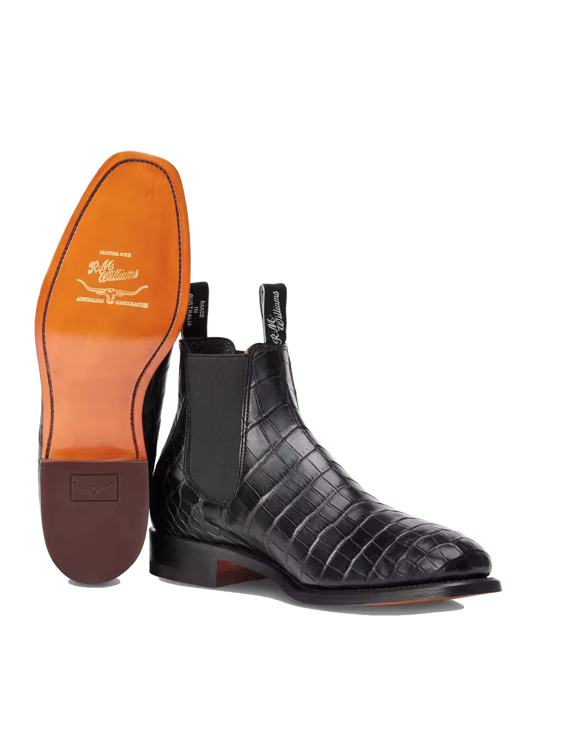 Craftsman Boot — Black Crocodile Leather