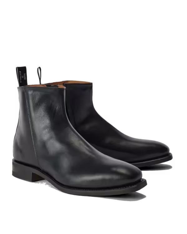 Craftsman Zip Boot — Nero Waxy Pull-Up Leather