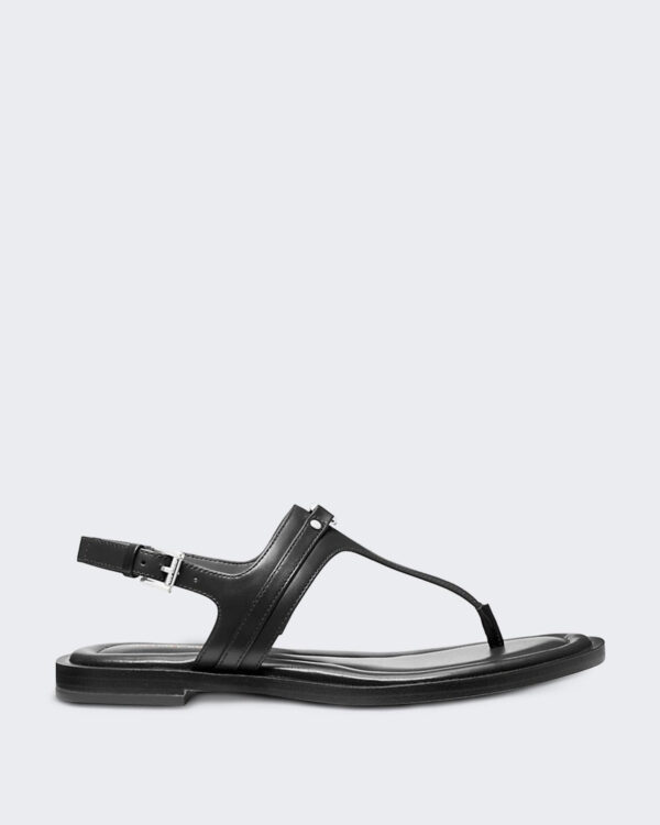 Women’s Platte sandaal met enkelband Black