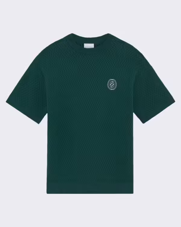 Men’s D Mirror Openwork Knit T-Shirt Green