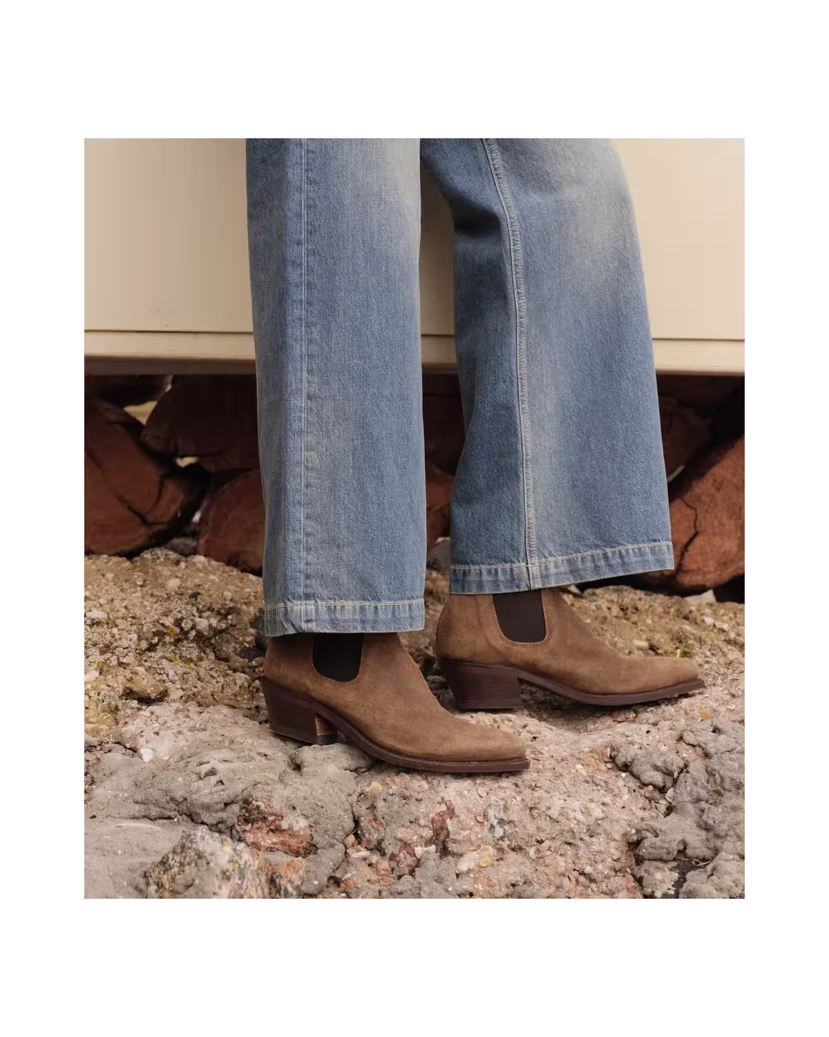 Edna Boot — Almond Waxed Suede