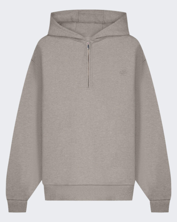Men’s Hoodie met halve rits in melange Grey