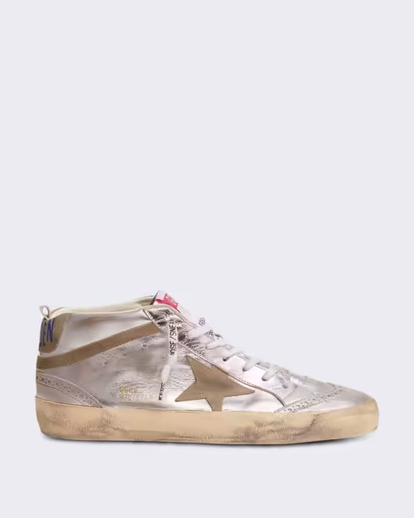 Women’s Leren sneaker met vintage afwerking Beige