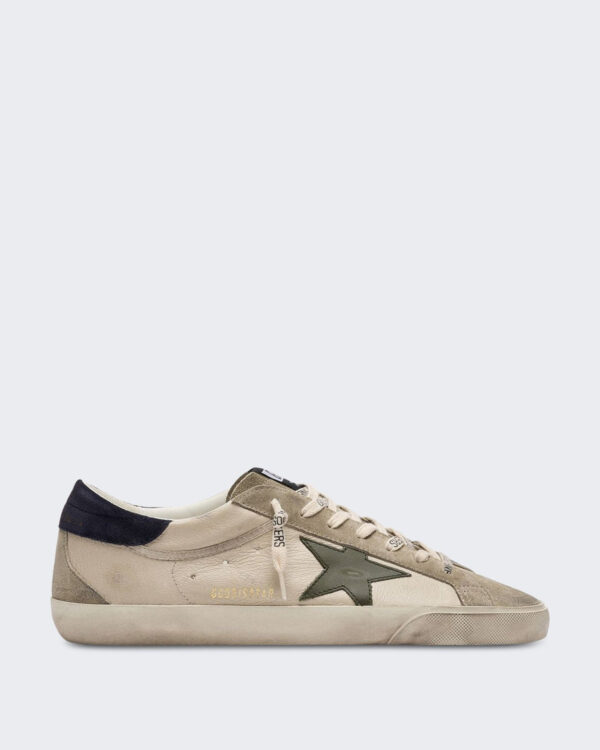 Men’s Leren sneaker met vintage afwerking Blue