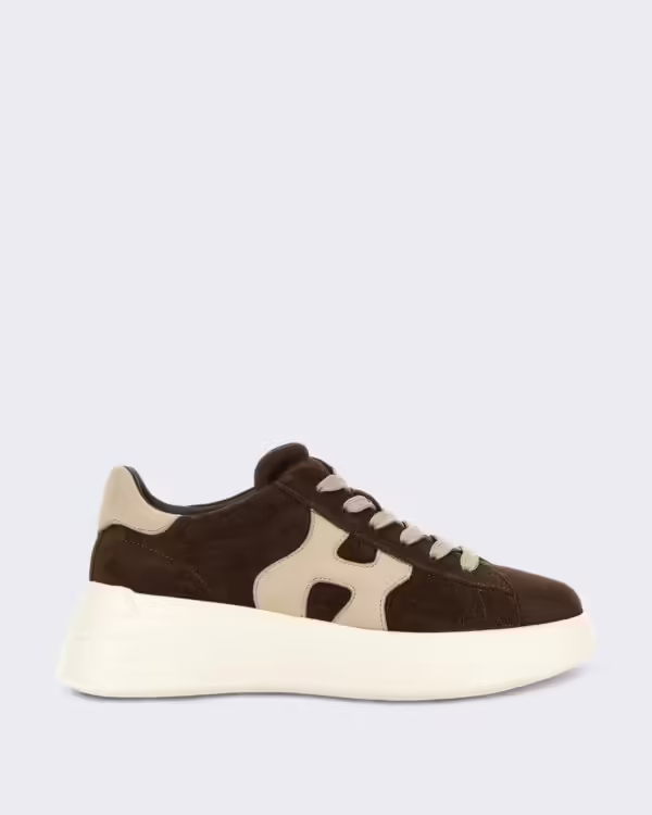Women’s Sneaker - Hogan Rebel H562 Allacciato H-White Brown (2)