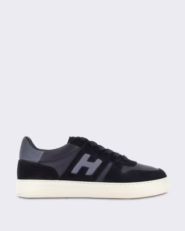 Men’s Sneaker met vetersluiting en H-band detail Blue