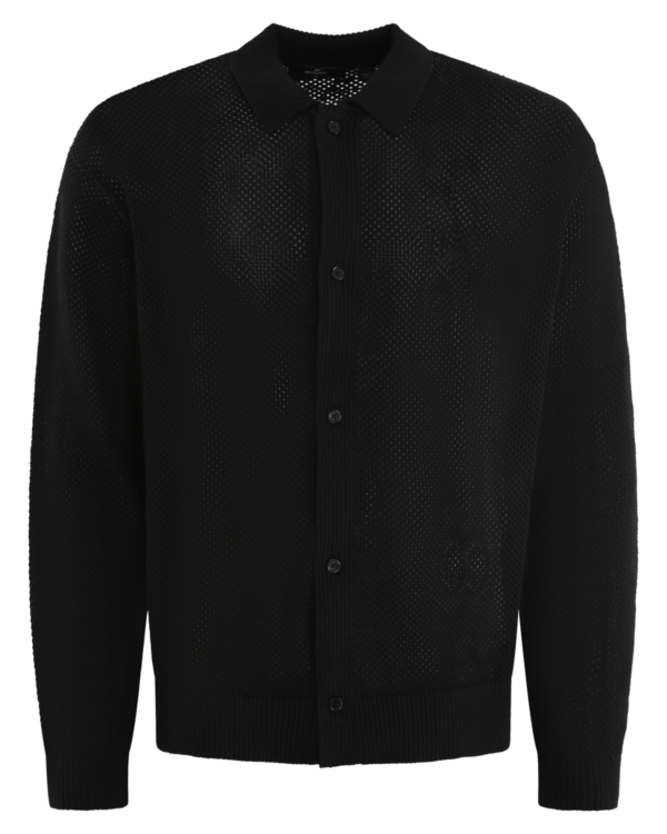 Men’s Mesh Knit Shirt Black
