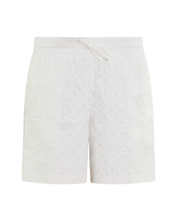 Men’s Puff Monogram Shorts White