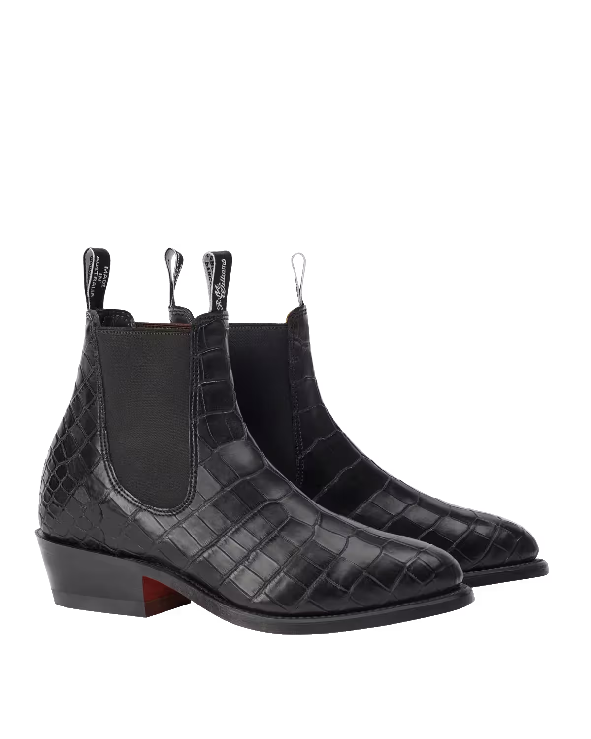 Lady Yearling Boot — Black Crocodile Leather