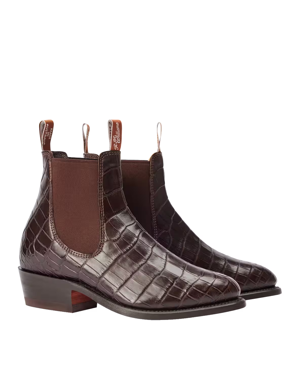 Lady Yearling Boot — Chestnut Crocodile Leather