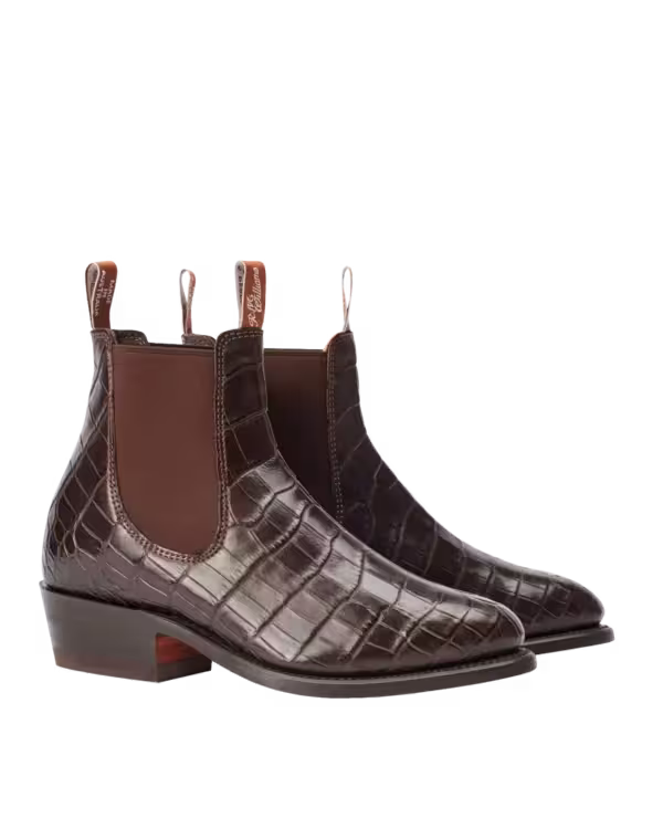 Lady Yearling Boot — Chestnut Crocodile Leather