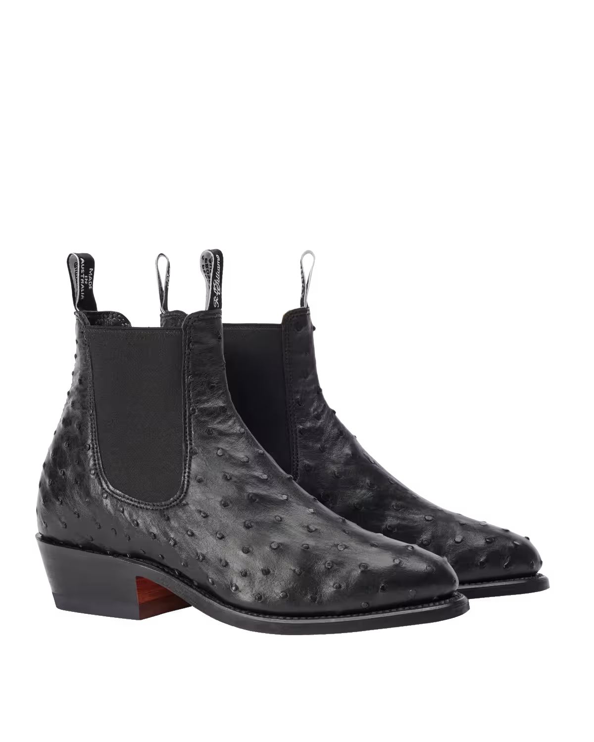 Lady Yearling Boot — Black Ostrich Leather