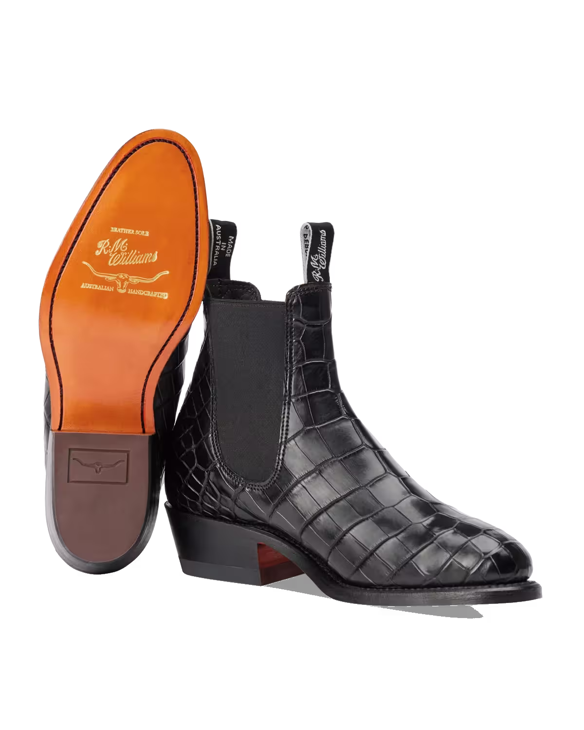 Lady Yearling Boot — Black Crocodile Leather
