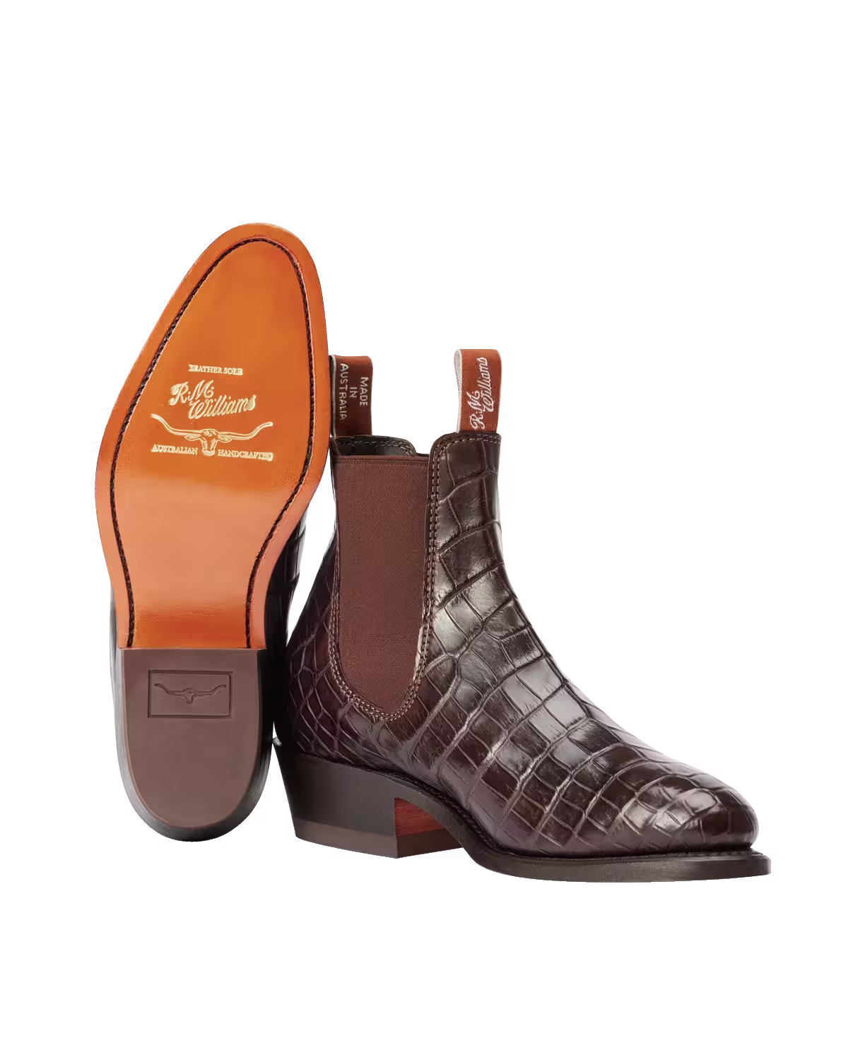 Lady Yearling Boot — Chestnut Crocodile Leather