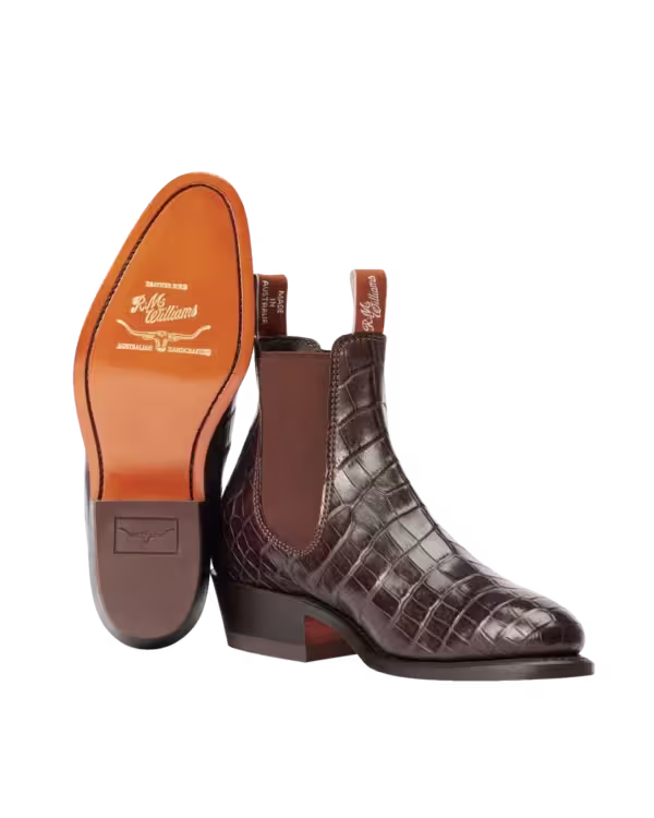 Lady Yearling Boot — Chestnut Crocodile Leather