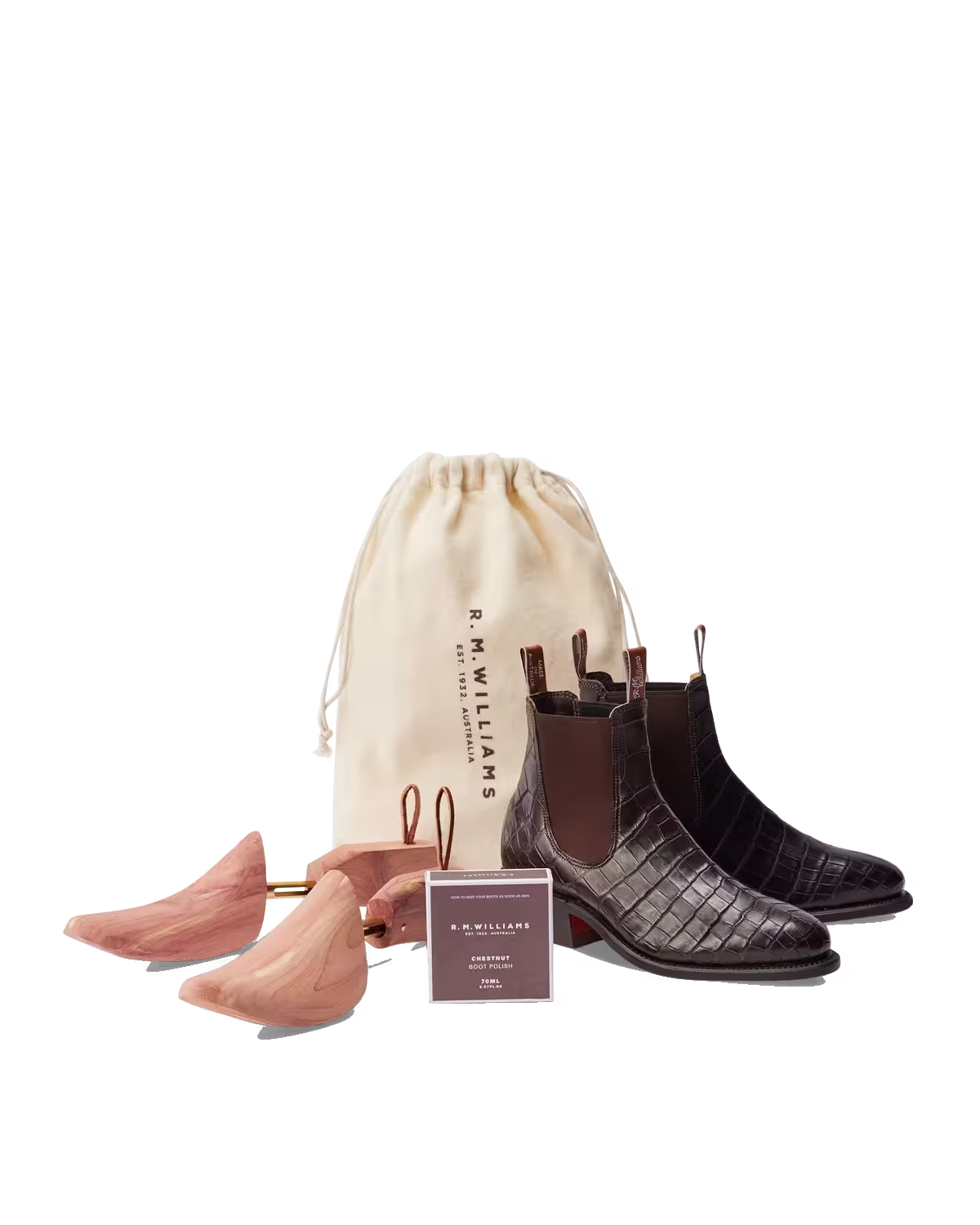 Lady Yearling Boot — Chestnut Crocodile Leather