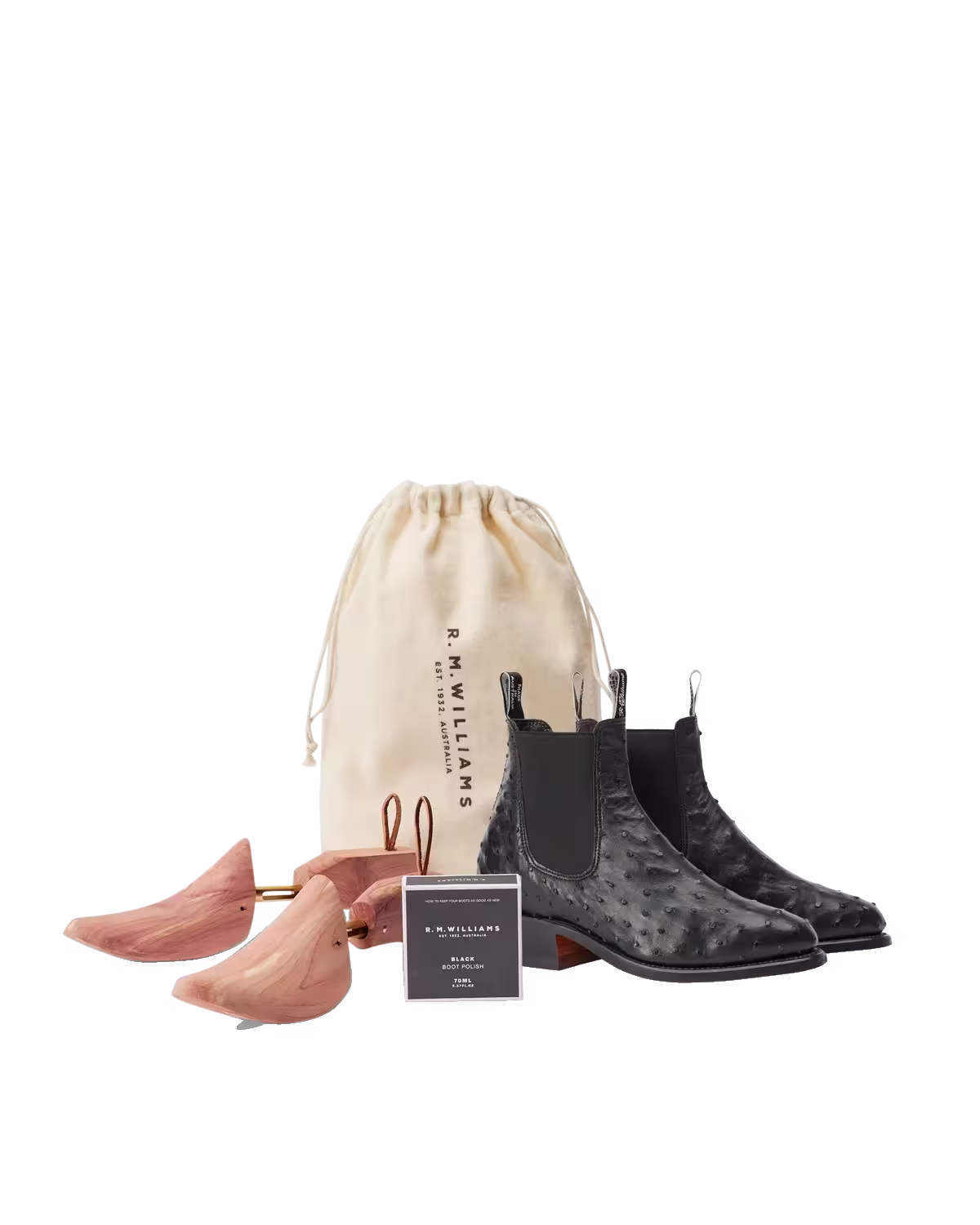 Lady Yearling Boot — Black Ostrich Leather