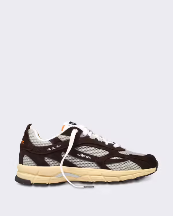Leren sneaker met Americana-details Brown