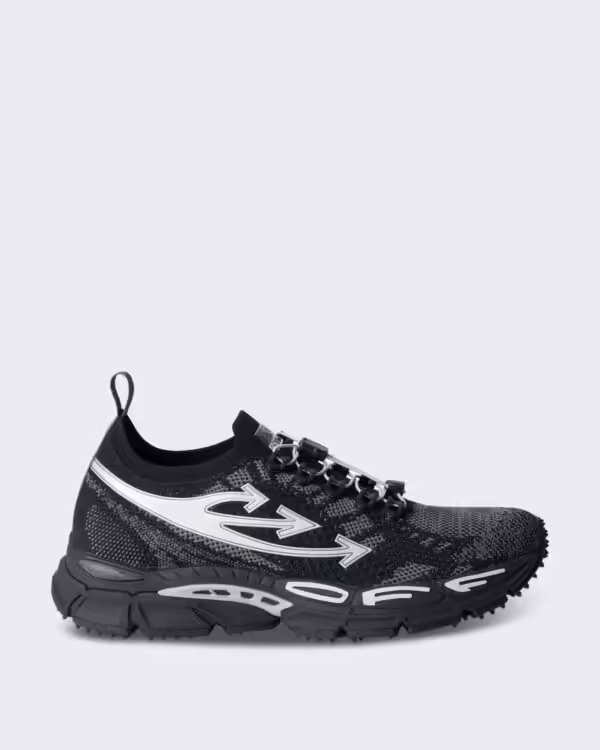 Men’s Gebreide sneaker in zwart en zilver