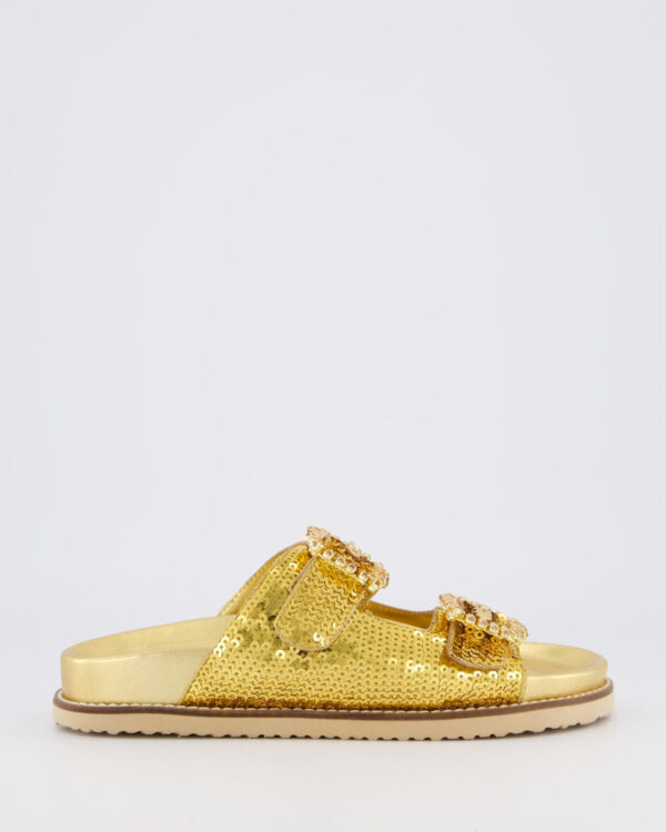 Women’s Buckle Slipper Gold Metallic