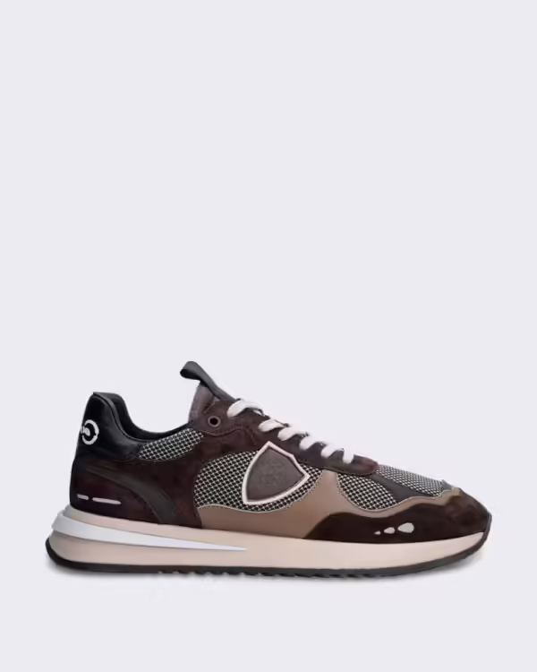 Men’s Lage sneaker met gladde afwerking Brown