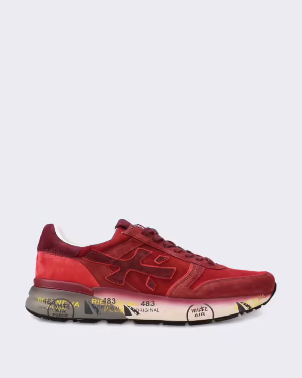 Men’s Leren sneaker met vetersluiting Red