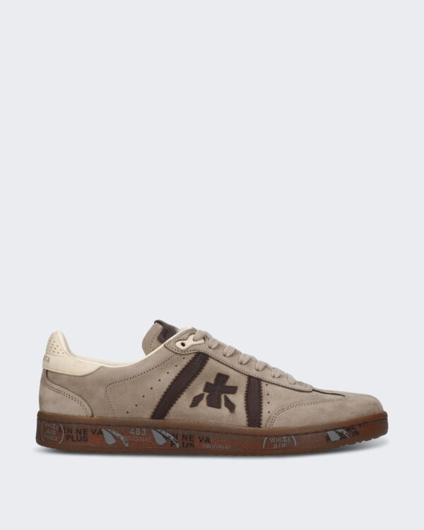 Men’s Lichte leren sneaker met veterschoensluiting Brown