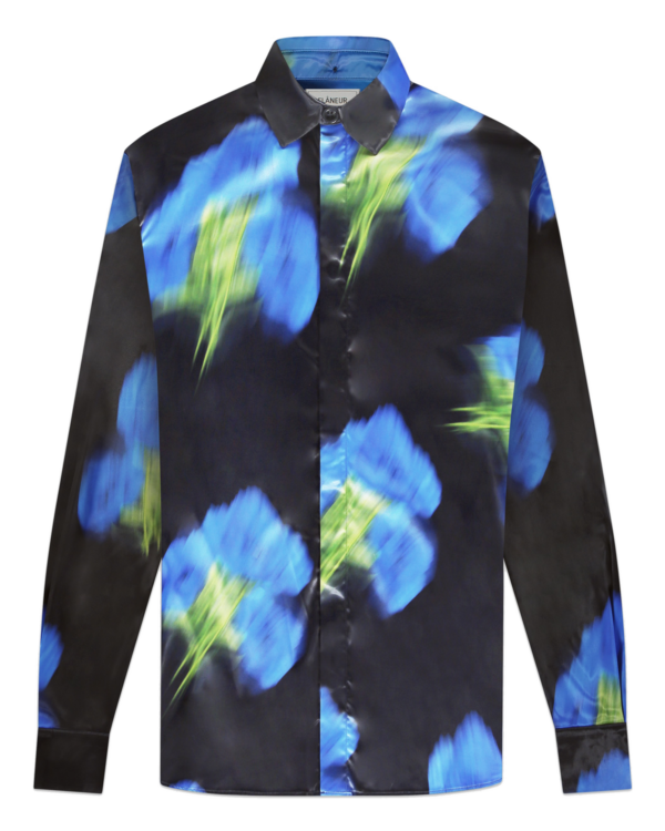 Men’s Blurred Flower Shirt Black