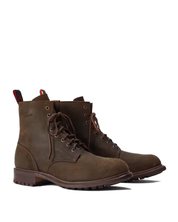 Rigger Commando Boot — Stone Waxed Suede