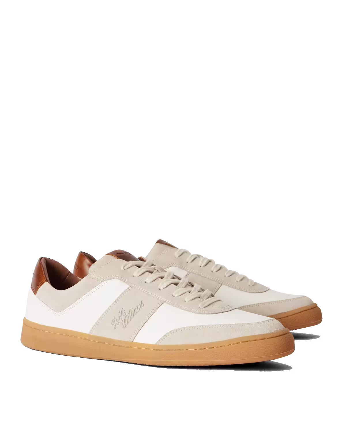 Sandbar Sneaker — White/Tan Pebbled Grain Suede & Pull-Up Leather