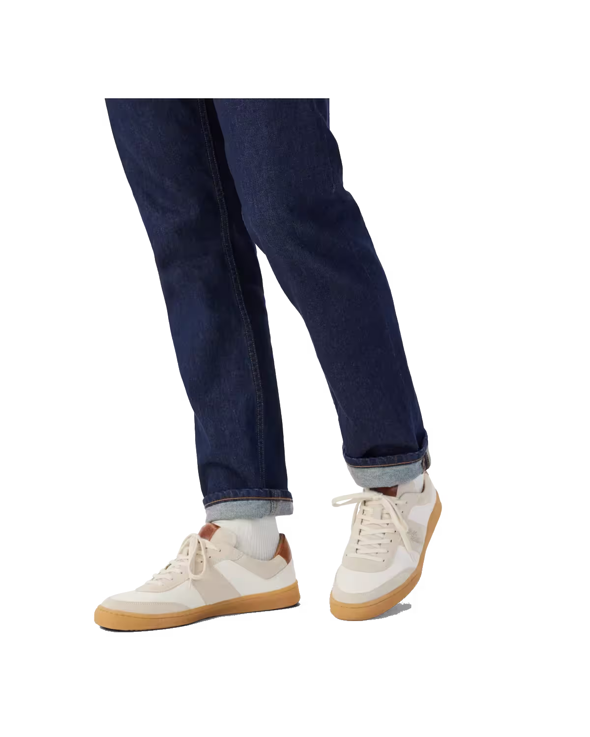 Sandbar Sneaker — White/Tan Pebbled Grain Suede & Pull-Up Leather