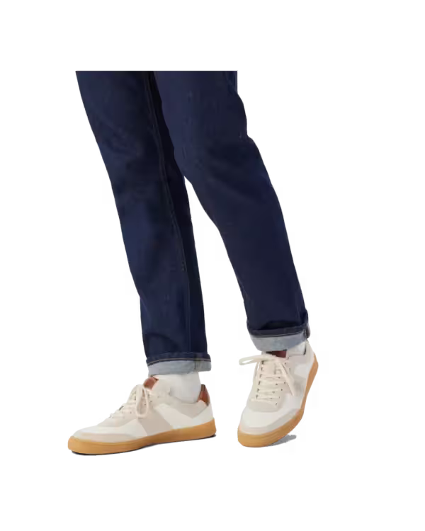 Sandbar Sneaker — White/Tan Pebbled Grain Suede & Pull-Up Leather