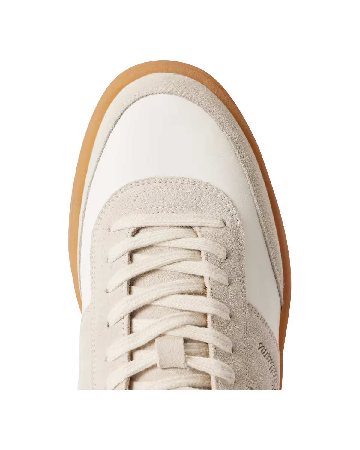 Sandbar Sneaker — White/Tan Pebbled Grain Suede & Pull-Up Leather
