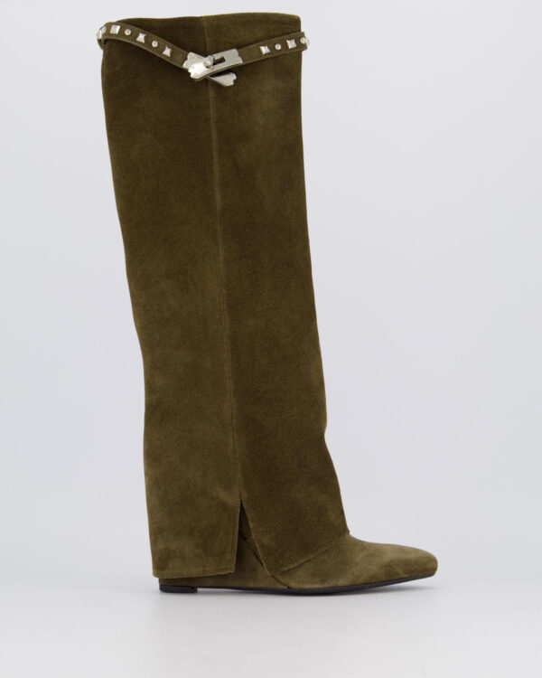 Women’s Studded Leather Wedge Boot