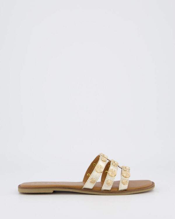 Women’s Plate Studded Slipper Metallic
