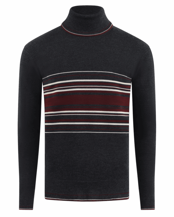 Men’s Wool Turtle Neck Black/Red