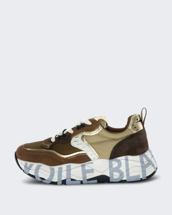 Women’s Leren sneaker met vetersluiting Brown