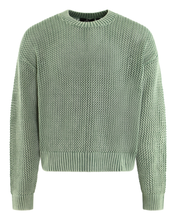 Men’s Open Gauge Knit Sweater Green