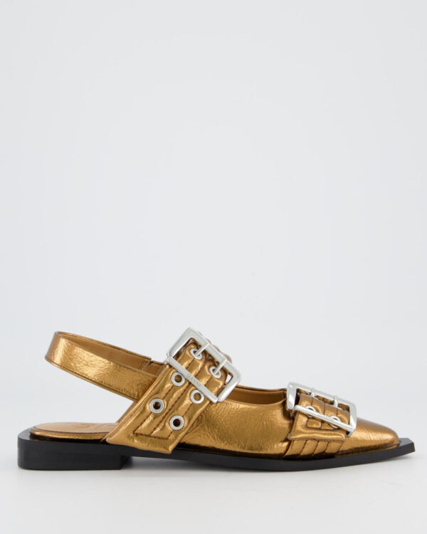 Women’s Chunky Buckle Ballerina Bronze